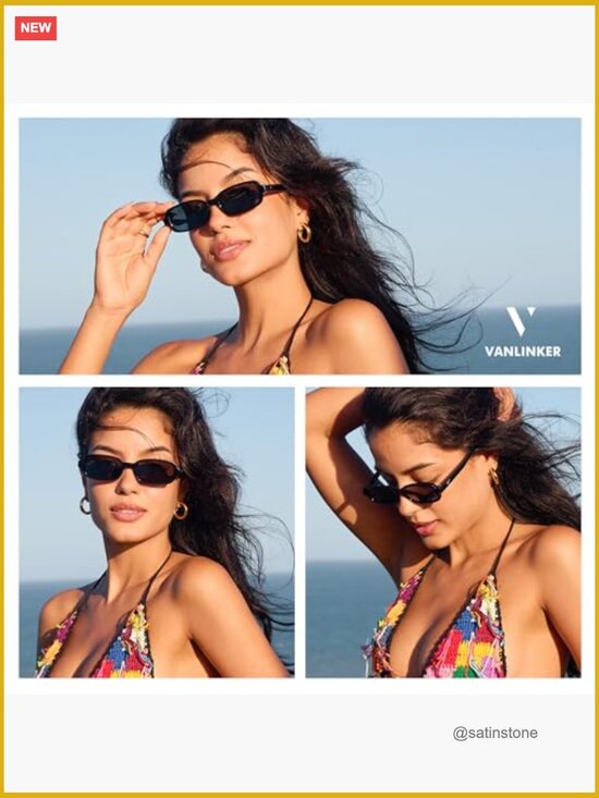 Retro Rectangle Polarized Sunglasses with UV400 Protection